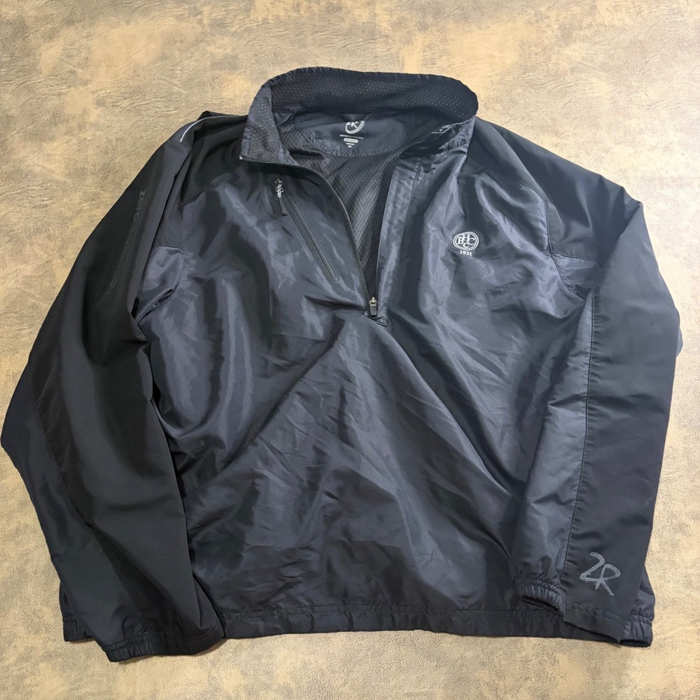 Zero Restriction Pullover Windbreaker Mens XL Black Tour Series Golf Jacket